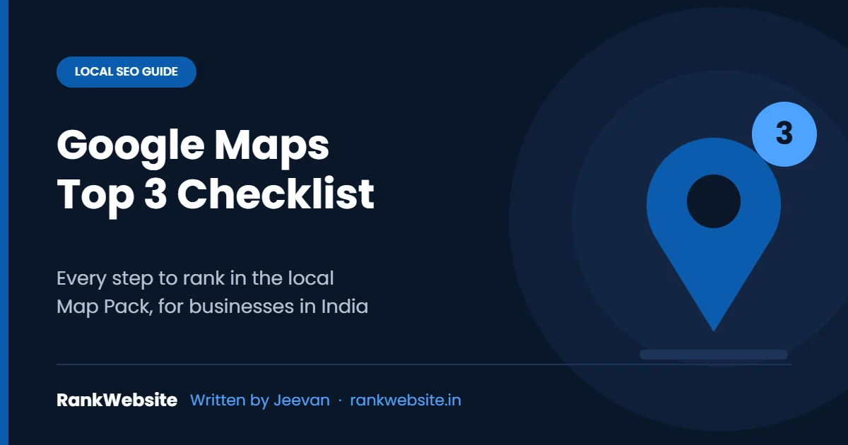 Google Maps top 3 checklist – local SEO guide for businesses in India by RankWebsite